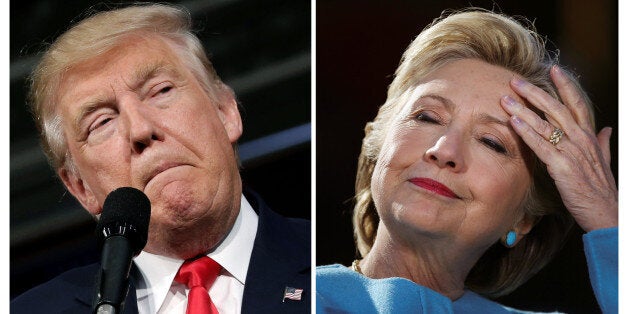 U.S. presidential candidates Donald Trump and Hillary Clinton attend campaign rallies in Ambridge, Pennsylvania, October 10, 2016 and Manchester, New Hampshire U.S., October 24, 2016 in a combination of file photos. REUTERS/Mike Segar/Carlos Barria/Files