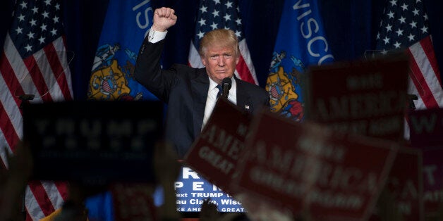 Republican presidential candidate Donald Trump campaign at the University of Wisconsin Eau Claire, Tuesday, Nov. 1, 2016, in Eau Claire, Wis.(AP Photo/Matt Rourke)