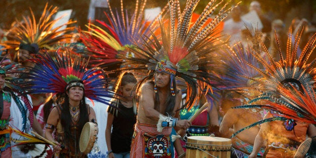 Native Americans head to a rally at the State Capitol in Denver, Colo., Thursday, Sept. 8, 2016, to protest in solidarity with members of the Standing Rock Sioux tribe in North Dakota over the construction of the Dakota Access oil pipeline. The tribe argues that the pipeline, which crosses four states to move oil from North Dakota to Illinois, threatens water supplies and has already disrupted sacred sites. (AP Photo/David Zalubowski)