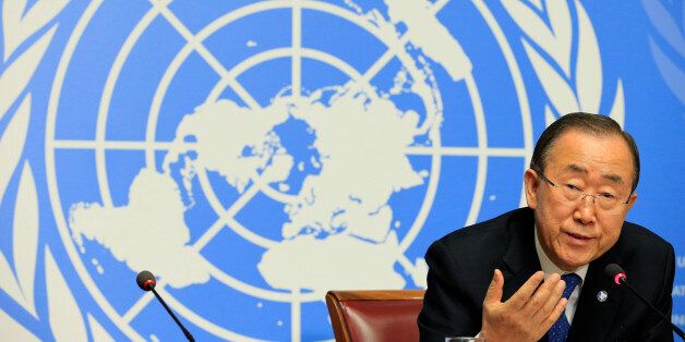 U.N. Secretary-General Ban Ki-moon speaks to the press at the United Nations European headquarters in Geneva, Switzerland October 3, 2016. REUTERS/Pierre Albouy