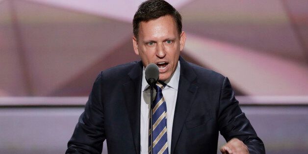 Entrepreneur Peter Thiel speaks during the final day of the Republican National Convention in Cleveland, Thursday, July 21, 2016. (AP Photo/J. Scott Applewhite)