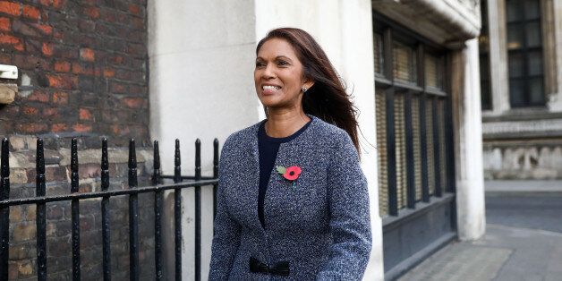 Gina Miller, founding partner of SCM Private LLP, left, reacts as she leaves the High Court in London, U.K., on Thursday, Nov. 3, 2016. The U.K. must hold a vote in Parliament before starting the two-year countdown to Brexit, a panel of London judges decided, setting up a constitutional confrontation at the country's Supreme Court. Photographer: Simon Dawson/Bloomberg via Getty Images