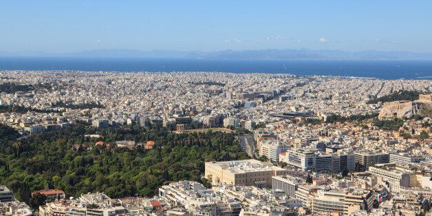 Aerial view of the city, Athens, Greece
