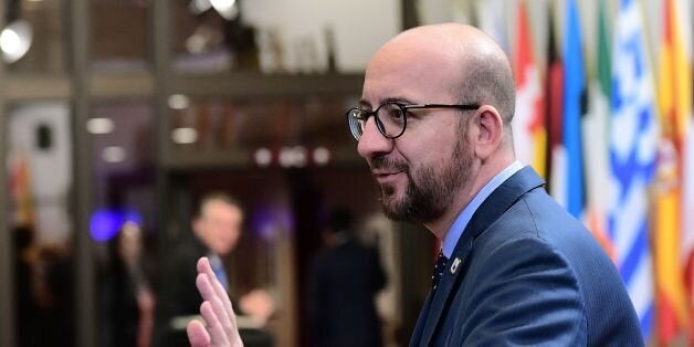 Belgian Prime Minister Charles Michel looks on as he leaves the European Union leaders summit on October 21, 2016 at the European Council, in Brussels.British Prime Minister Theresa May seeks to allay fears of the disruptive impact of Brexit after a wave of criticism as she addresses European Union leaders at her first EU summit. / AFP / EMMANUEL DUNAND (Photo credit should read EMMANUEL DUNAND/AFP/Getty Images)