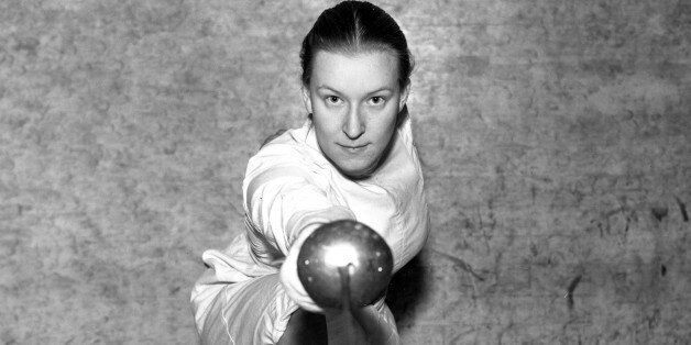 Helene Mayer, world champion in women's fencing, is shown in Feb. 1935. Mayer, a student at Mills College in Oakland, Ca., is entered in the Men's Open foil championship for the bay division and the qualifying rounds for the Pacific Coast Championship, which start in San Francisco. (AP Photo)