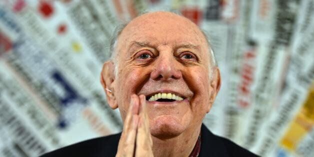 Recipient of the 1997 Nobel Prize for Literature, Dario Fo attends a press conference at the Foreign Press club in Rome on December 3, 2015. Dario Fo, is an Italian actor-playwright, comedian, singer, theatre director, stage designer, songwriter, painter and political campaigner. His plays have been translated into 30 languages and performed across the world. Fo's solo piÃ¨ce cÃ©lÃ¨bre, titled Mistero Buffo is recognised as one of the most controversial and popular spectacles in postwar European theatre. / AFP / Gabriel BOUYS (Photo credit should read GABRIEL BOUYS/AFP/Getty Images)