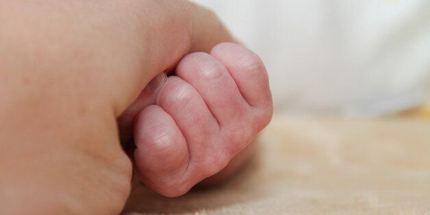 Photo of the Mother and her Newborn Baby, Parent holding newborns hands, Happy Mother and Baby together