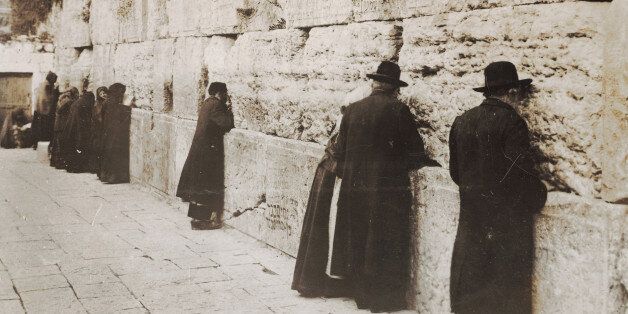 ISRAEL - JANUARY 01: Jews at the Wailing Wall in Jerusalem. Photography 1929. (Photo by Imagno/Getty Images)