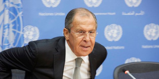 UN HEADQUARTERS, NEW YORK, UNITED STATES - 2016/09/23: Minister for Foreign Affairs of the Russian Federation, Sergey Lavrov, briefed the press. (Photo by Mark J Sullivan/Pacific Press/LightRocket via Getty Images)