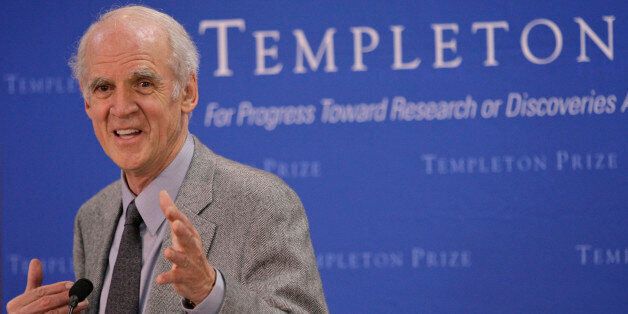 Charles Taylor gestures during a news conference Wednesday, March 14, 2007 in New York. Taylor, a Canadian philosopher who says the world's problems can only be solved by considering both their secular and spiritual roots, was named Wednesday as the recipient the Templeton Prize, a religion award billed as the world's richest annual prize. The award is worth more than $1.5 million (â¬1.13 million). (AP Photo/Mary Altaffer)