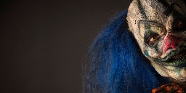 Creepy Clown With Blue hair