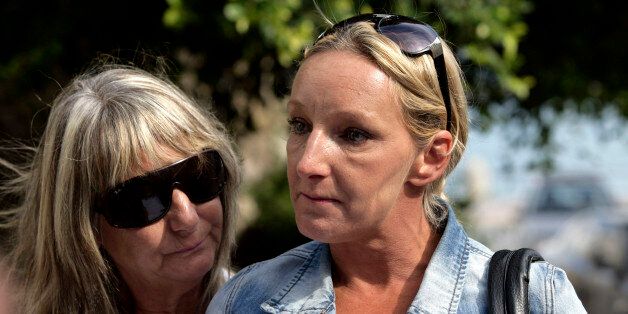 KOS, GREECE - OCTOBER 22: Kerry Grist (C) and her mother Christine Needham make a statement to the media as British police continue the search for Mrs Grist's son Ben Needham, who went missing 21 years ago, on October 22, 2012 in Kos, Greece. The toddler from Sheffield was 21 months old when he vanished on the Greek island in July, 1991. Specialist British search teams and Greek police started excavating the site last week. (Photo by Milos Bicanski/Getty Images)