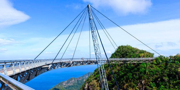 Langkawi Sky Bridge is a 125 m/410Â ft long pedestrian bridge in Malaysia, located 700 m/ 2,300Â ft above sea level at the peak of Gunung Mat Chinchang on Pulau Langkawi, an island in the Langkawi archipelago.