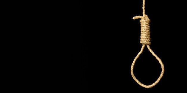 Hangman's noose on black background