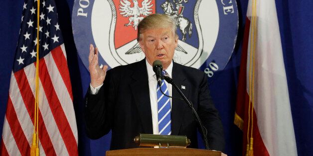 Republican presidential candidate Donald Trump speaks at the Polish National Alliance, Wednesday, Sept. 28, 2016, in Chicago. (AP Photo/John Locher)
