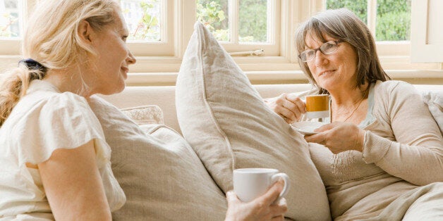 Women relaxing with coffee