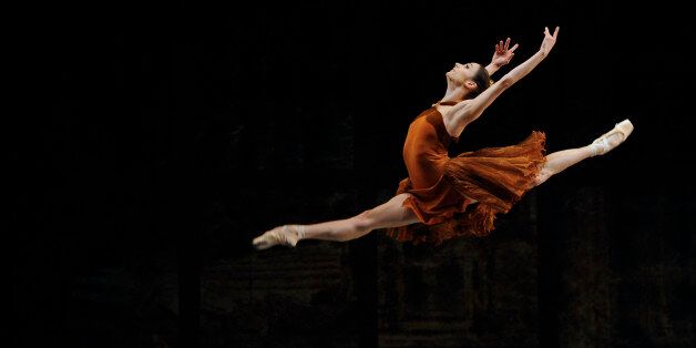 Maria Kochetkova in San Francisco Ballet's production of Heigi Tomasson's Trio at Sadler's Wells in London. (Photo by robbie jack/Corbis via Getty Images)
