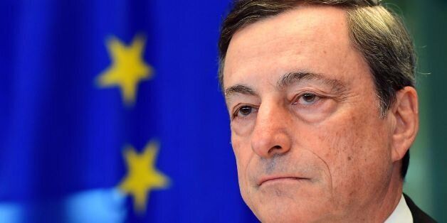 European Central Bank President Mario Draghi addresses the Committee on Economic and Monetary Affairs (ECON) during a hearing on monetary dialogue, at the European Parliament in Brussels, on September 26, 2016. / AFP / EMMANUEL DUNAND (Photo credit should read EMMANUEL DUNAND/AFP/Getty Images)