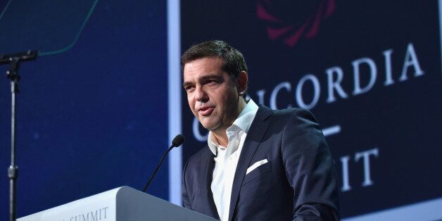 NEW YORK, NY - SEPTEMBER 20: Prime Minister, The Hellenic Republic H.E. Alexis Tsipras attends 2016 Concordia Summit - Day 2 at Grand Hyatt New York on September 20, 2016 in New York City. (Photo by Bryan Bedder/Getty Images for Concordia Summit)