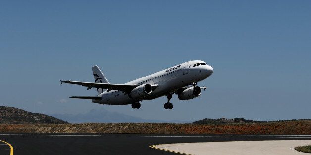 An Aegean Airlines aircraft takes off from the Eleftherios Venizelos International Airport in Athens, Greece, May 16, 2016. REUTERS/Alkis Konstantinidis