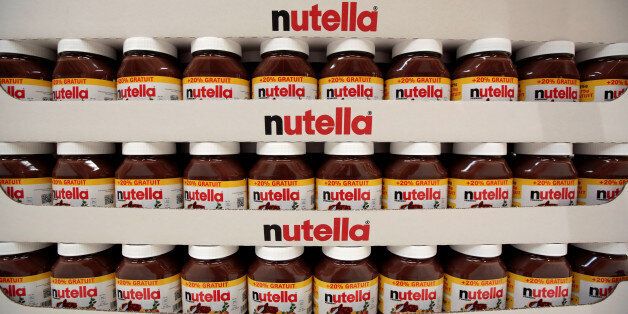 Jars of Nutella chocolate-hazelnut paste are displayed at a Carrefour hypermarket in Nice, France, April 6, 2016. REUTERS/Eric Gaillard
