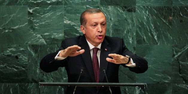 Turkish President Recep Tayyip Erdogan addresses the United Nations General Assembly in the Manhattan borough of New York, U.S. September 20, 2016. REUTERS/Eduardo Munoz