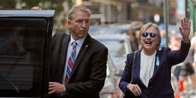 U.S. Democratic presidential candidate Hillary Clinton leaves her daughter Chelsea's home in New York, New York, United States September 11, 2016, after Clinton left ceremonies commemorating the 15th anniversary of the September 11 attacks feeling