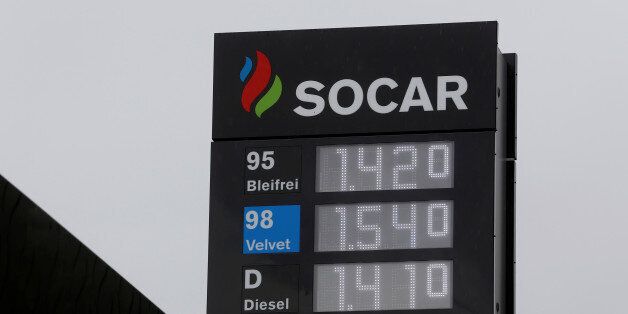 The logo of SOCAR Energy Switzerland is seen on a filling station in Bern, Switzerland May 9, 2016. REUTERS/Ruben Sprich