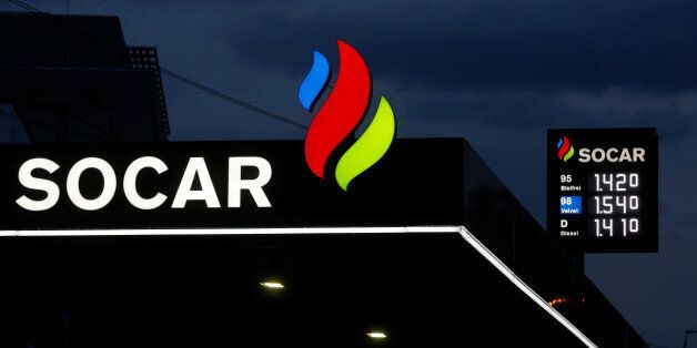 The logo of SOCAR Energy Switzerland is seen on a filling station in Bern, Switzerland May 10, 2016. REUTERS/Ruben Sprich