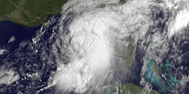 UNITED STATES - SEPTEMBER 1: In this NOAA handout image, taken by the GOES satellite at 1315 UTC shows Tropical Storm Hermine gathering strength in the Gulf of Mexico just west of Florida on September 1, 2016. According to NOAA's National Hurricane Center, Tropical Storm Hermine is located about 195 miles south-southwest of Apalachicola, Florida and is heading north-northeast at a speed of approximately 12 miles per hour. Hurricane warnings have been issued for parts of Florida's Gulf Coast as