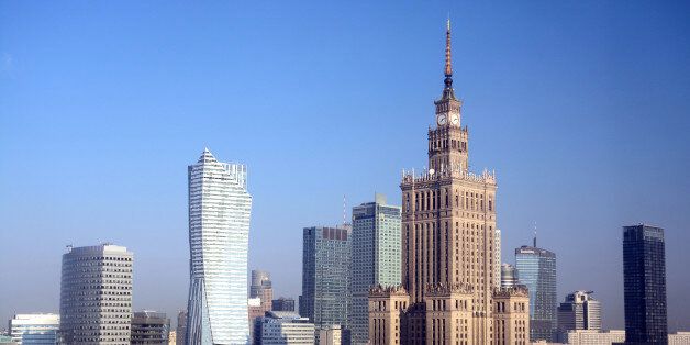 panorama of Warsaw city Poland