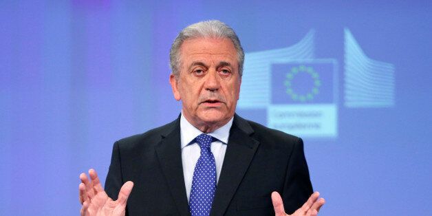 European Commissioner for Migration and Home Affairs Dimitris Avramopoulos addresses a news conference at the EU Commission headquarters in Brussels, Belgium, May 4, 2016. REUTERS/Francois Lenoir