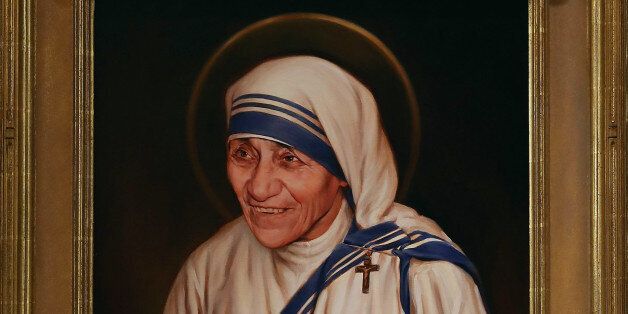 WASHINGTON, DC - SEPTEMBER 01: The official canonization portrait of Mother Teresa, is unvieled during ceremony at The Saint John Paul II National Shrine, September 1, 2016 in Washington, DC. Mother Teresa was a Albanian nun who founded the Missionaries of Charity religious order to care for the poor in India and around the world. On Sunday Pope Francis will hold a canonization Mass for Mother Teresa at the Vatican. (Photo by Mark Wilson/Getty Images)