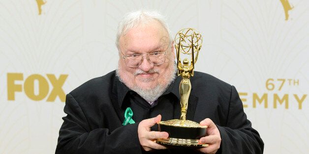 LOS ANGELES, CA - SEPTEMBER 20: Writer George R. R. Martin, winner of Outstanding Drama Series for 'Game of Thrones', poses in the press room at the 67th Annual Primetime Emmy Awards at Microsoft Theater on September 20, 2015 in Los Angeles, California. (Photo by Kevork Djansezian/Getty Images)
