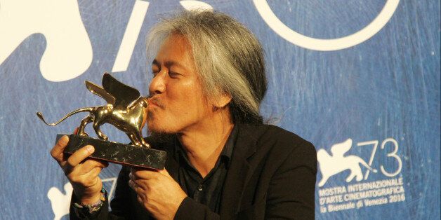 VENICE, ITALY - 2016/09/10: Director Lav Diaz with Gold Lion for the movie 'Ang Babaeng Humayo (The Woman who left)' during the 73rd Venice Film Festival in Venice. (Photo by Andrea Spinelli/Pacific Press/LightRocket via Getty Images)