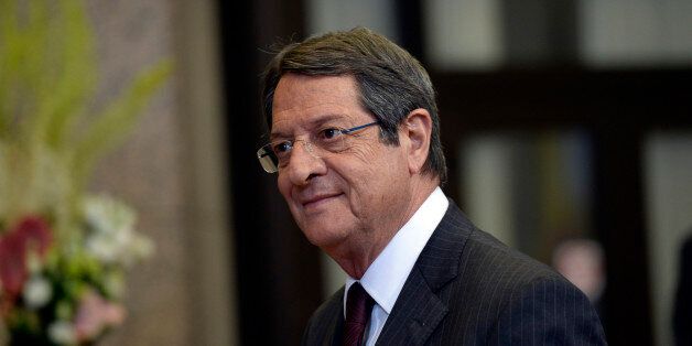 Cyprus' President Nicos Anastasiades leaves after the first day of an EU - Summit at the EU headquarters in Brussels on June 28, 2016.European Union leaders will on June 29, 2016 assess the damage from Britain's decision to leave the bloc and try to prevent further disintegration, as they meet for the first time without a British representative. / AFP / THIERRY CHARLIER (Photo credit should read THIERRY CHARLIER/AFP/Getty Images)
