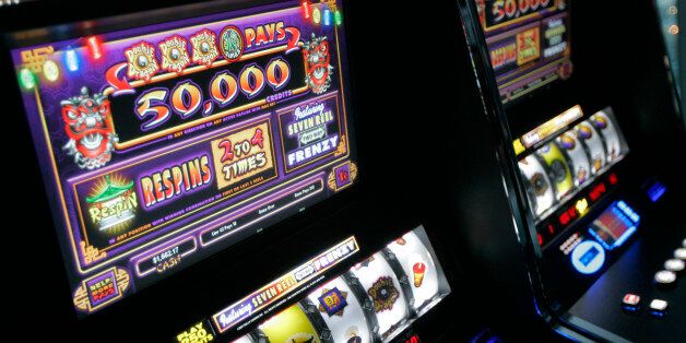 ** ADVANCE FOR WEEKEND, JUNE 16-17 ** Bally's new slot machines are showcased at the 75th anniversary of Bally Technologies Inc., at the Palms hotel-casino in Las Vegas, Wednesday, June 6, 2007. The oldest gambling company, still surviving, got its start in 1932 when founder Ray Moloney developed the