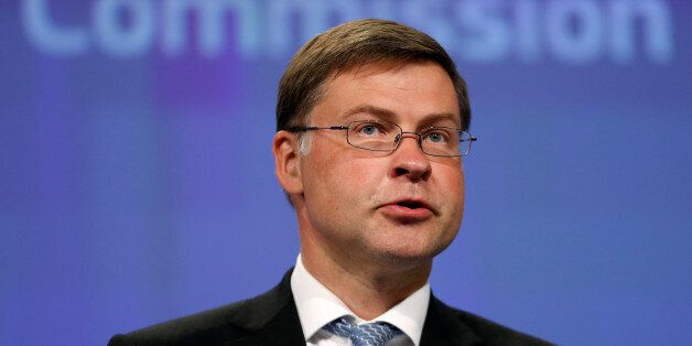 European Commission Vice-President Valdis Dombrovskis addresses a news conference at the EU Commission headquarters in Brussels, Belgium, July 27, 2016. REUTERS/Francois Lenoir
