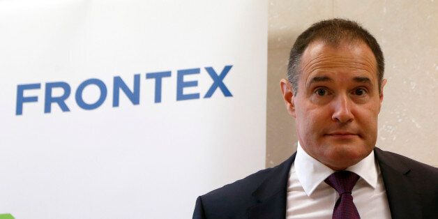 Fabrice Leggeri, the head of Europe's border control agency, Frontex, arrives at a press conference on the current migratory situation and the new regulation on the European Border and Coast Guard Agency, at Frontex offices in Brussels, Belgium, Monday, July 11, 2016. (AP Photo/Darko Vojinovic)