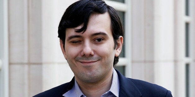 Martin Shkreli, former chief executive officer of Turing Pharmaceuticals and KaloBios Pharmaceuticals Inc, winks as he arrives at U.S. Federal Court in New York, U.S., June 6, 2016. REUTERS/Lucas Jackson TPX IMAGES OF THE DAY