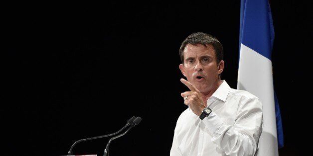 French Prime Minister Manuel Valls gestures as he delivers a speech during a meeting with Socialist Party members in Colomiers on August 29, 2016.Several hundred people gathered late August 29 afternoon outside the town hall of Colomiers (Haute-Garonne) for a meeting between Prime Minister Manuel Valls and Socialist Party members. / AFP / PASCAL PAVANI (Photo credit should read PASCAL PAVANI/AFP/Getty Images)