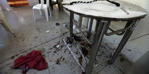A picture shows a whip on the table in a guard's room at the three-story Chez Maurice Hotel, which was used by sex traffickers as a brothel, in the Maameltein district of the coastal town of Jounieh, north of Beirut on April, 14, 2016.Lebanese security forces busted a sex trafficking ring involving 75 Syrian women trafficked to Lebanon from their country and forced into prostitution. / AFP / JOSEPH EID (Photo credit should read JOSEPH EID/AFP/Getty Images)