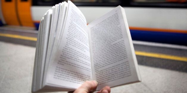 Reading in train, subway, education