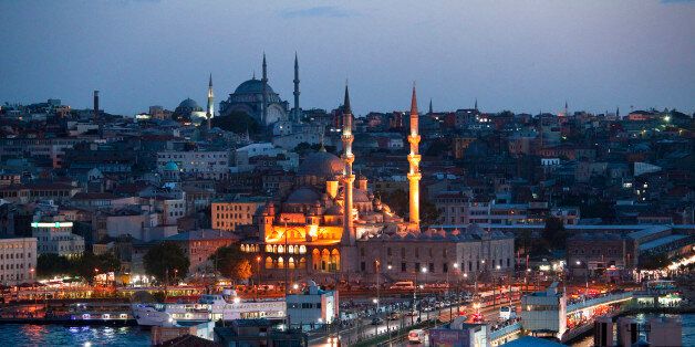 Turkey, Istanbul, panoramic view of the historic center listed as World Heritage by UNESCO