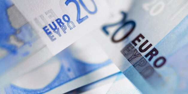 Close up of 20 euro notes