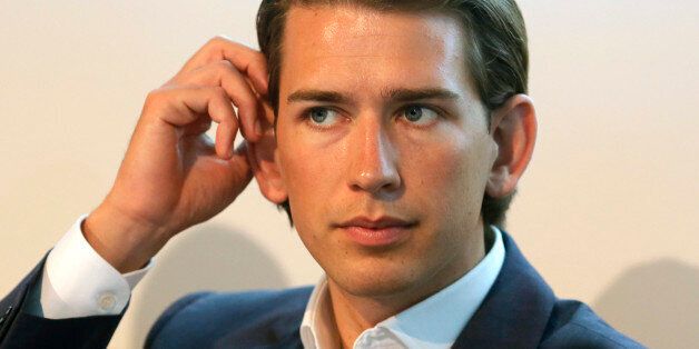 Austrian Foreign and Integration Minister Sebastian Kurz attends a news conference in Vienna July 28, 2014. Kurz presented Austria's 2014 integration report to the public. REUTERS/Leonhard Foeger (AUSTRIA - Tags: POLITICS)