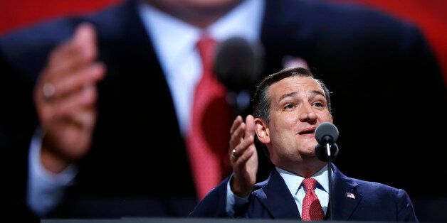 Sen. Ted Cruz, R-Tex., addresses the delegates during the third day session of the Republican National Convention in Cleveland, Wednesday, July 20, 2016. (AP Photo/Carolyn Kaster)