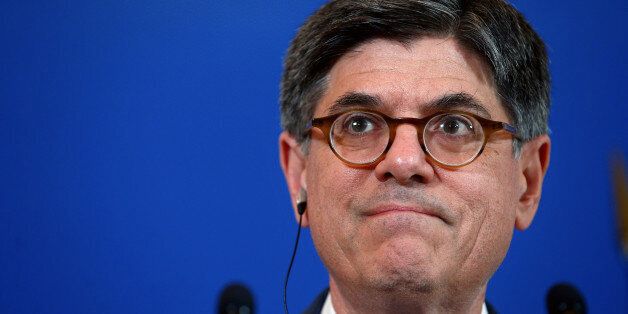 U.S Treasury Secretary Jacob Lew gives a press conference with French Finance Minister Michel Sapin, at the finance ministry, in Paris, Tuesday, July 12, 2016.The British exit from the European Union makes deeper integration between eurozone countries even more necessary than before, French Finance Minister Michel Sapin said Tuesday. Speaking after talks with U.S. Treasury Secretary Jack Lew in Paris, Sapin said that American finance officials seemed to see things the same way. (AP Photo/Thibault Camus)