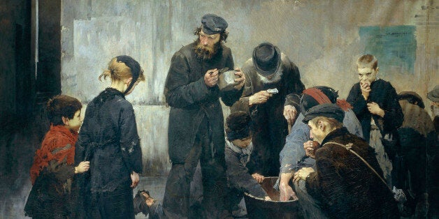 The hungry, by Jean Jules Geoffroy (1853-1924)