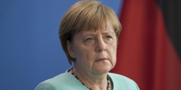 Angela Merkel, Germany's Chancellor, speaks during a news conference with Theresa May, U.K. prime minister, not pictured, in the Chancellery in Berlin, Germany, on Wednesday, July 20, 2016. Merkel, who hosted May in Berlin on Wednesday during her first overseas trip as prime minister, said that EU rules stipulate a country must invoke Article 50 to start the process of leaving the 28-nation bloc. Photographer: Jasper Juinen/Bloomberg via Getty Images